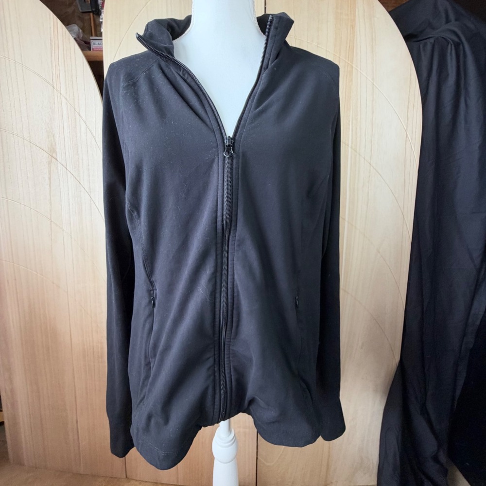 Yogalicious Full Zip Jacket XXL Black Mock Neck Athletic Workout Casual Sporty
